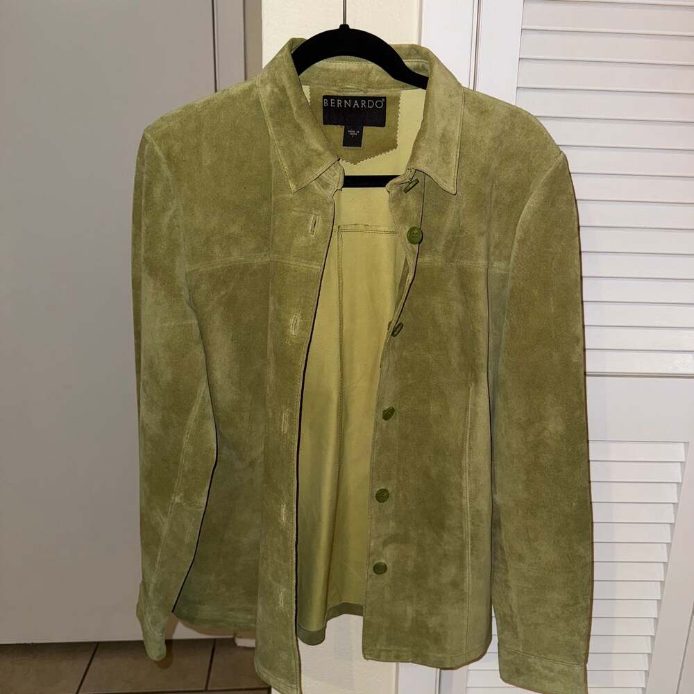 Bernardo Green Suede Leather Jacket